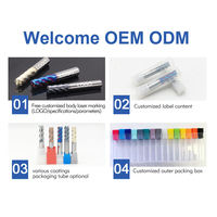 Fraise à queue CNC en carbure nano bleu haute précision 65 degrés pour métaux, 4 cannelures, acier inoxydable 4/6/8mm ODM/OEM
