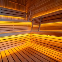 Sauna Luar Ruangan Berkualitas Tinggi untuk 4 Orang, Sauna Kayu Bakar Tradisional dengan Uap