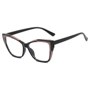 Gafas ópticas de espejo plano de ojo de gato al por mayor para mujer, gafas de plástico y acetato de luz antiazul, gafas lisas - Product Image 1