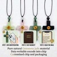 Collar Inteligente NFC RFID Personalizado con Colgante de Cuarzo Rosa
