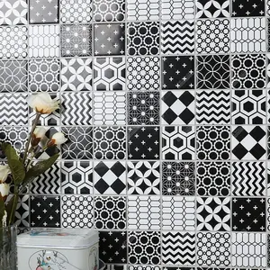 Фабрика Foshan, дешевая цена, настенный фартук для кухни, ванной комнаты, 2x2 дюйма, фарфоровая черная глазурованная Марокканская мозаичная плитка для струйной печати, квадратная