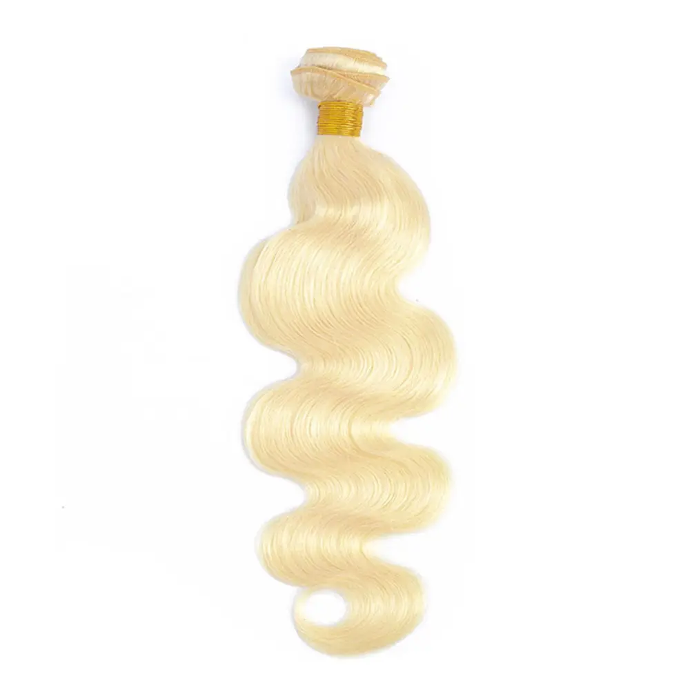 Extensão de cabelo loiro 613, cabelo brasileiro ondulado remy virgem cutícula alinhada qualidade superior
