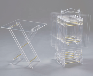 Juego de mesa de té plegable de acrílico transparente moderno con soporte para uso en hotel y comedor, muebles comerciales para sala de estar - Product Image 3