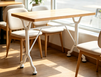 Ensemble de pieds de table en fonte 800x450xH720mm, revêtement poudré, structure entièrement en fonte pour table de restaurant, café, salle à manger