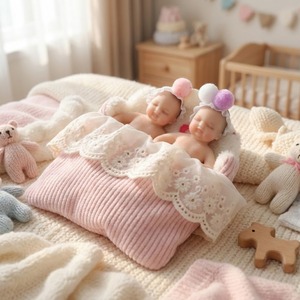 Ensemble de deux poupées de 12 cm, corps entier, mini poupées en silicone solide, bébé reborn fille et garçon, toucher doux, poupées bébé reborn en silicone pour filles - Product Image 5