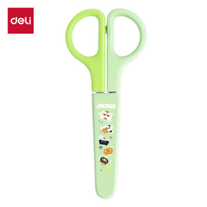 Tijeras de acero inoxidable Deli 6021A, tamaño pequeño, protección de seguridad para estudiantes y niños, suministros para manualidades - Product Image 2
