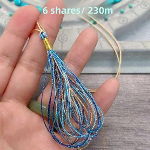 เชือกถัก 6 เส้น ลายดาว ย้อมสีแบบเซกเมนต์ ไนลอน 100% สำหรับงาน DIY เครื่องประดับทำมือ สีรุ้งหลากสี ประดับด้วยทองคำ สร้อยข้อมือ เชือกผูกข้อมือ - Product Image 4