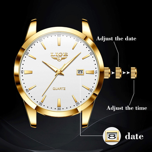 Montre de luxe pour homme LIGE LG89143, montre à quartz en cuir avec calendrier, montre de business avec cadran de 40 mm, logo personnalisé avec boîte - Product Image 4