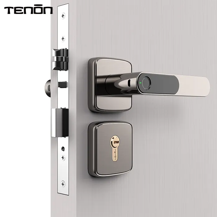 木製ドア電話制御高度な指紋ドアロックパスワードスマートホームロックシリーズ