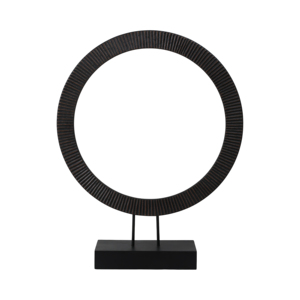 Anneau en bois, objet décoratif, sculpture moderne en métal pour la maison, le bureau, le salon, l'étagère, la salle de bain - Product Image 1