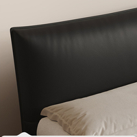 Tête de lit incurvée noire moderne rembourrée - Taille et couleur personnalisables