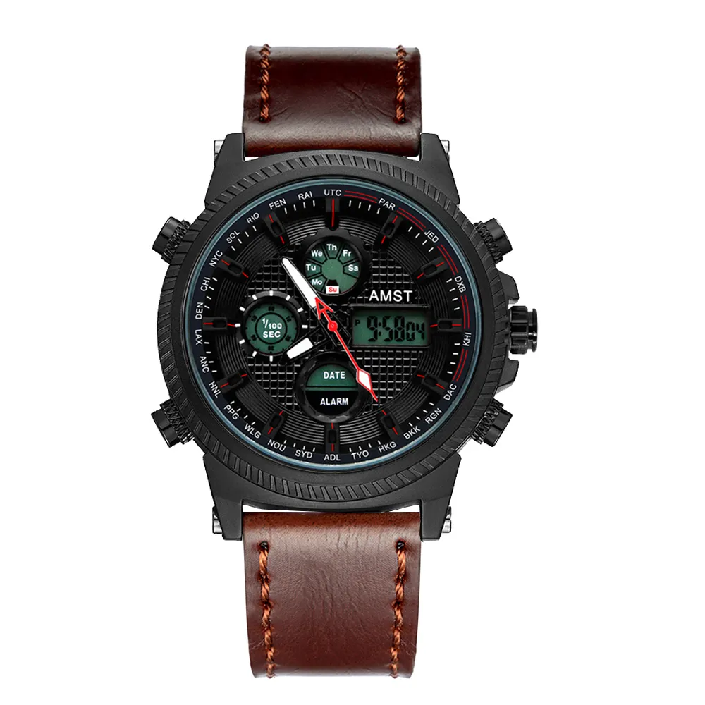 AM3031 Men Watches Waterproof Sport Style Wristwatch Dual Display Male Watch For Men Clock