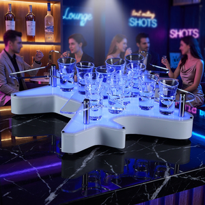ถาดวางแก้วอะคริลิคเรืองแสงรูปเครื่องบินพร้อมไฟ LED RGB โลโก้สั่งทำได้ สำหรับบาร์ ร้านคาราโอเกะ ไนต์คลับ งานแต่งงาน ปาร์ตี้ โรงแรม ล็อบบี้ - Product Image 1