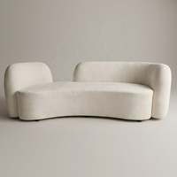 Canapé modulaire en tissu moderne en forme de L, en velours blanc, avec mousse haute densité, pour salon, centre commercial, salle à manger, événements de mariage