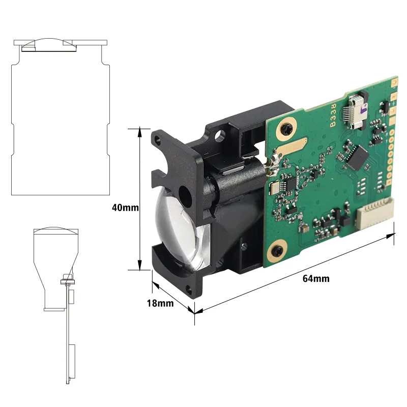 Capteur de déplacement laser pour mesure de distance capteur de distance laser 100m capteur de module de télémètre laser USB avec RS232