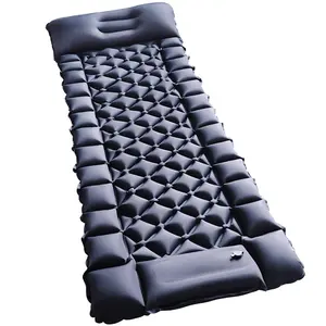 WOQI Camping Sleeping Pad Ultraligero Pie Prensa Inflable Mochilero Colchón de aire con almohada