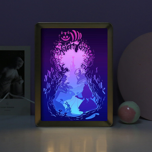 Boîte à lumière LED 3D en papier découpé, L'Éventail des Merveilles d'<span class=keywords><strong>Alice</strong></span>, veilleuse décorative pour enfants et adultes - Product Image 6