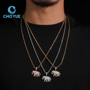 <b>Top</b> Quality 925 Sterling <b>Silver</b> VVS Moissanite Elephant Pendant Hip Hop Iced Out Jewelry Unisex GRA Certificate - Product Image 5