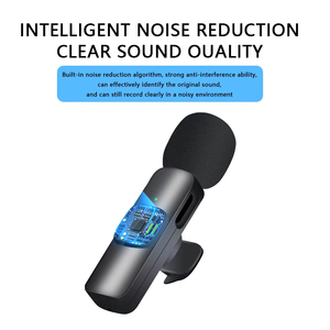 Micrófono Lavalier estéreo inalámbrico K9, entrevista en vivo, <span class=keywords><strong>Mini</strong></span> micrófono de solapa con cancelación de ruido para exteriores, micrófono Lavalier de solapa con Clip - Product Image 4