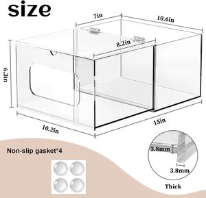 Acrylic túi rác Dispenser, 2 trong 1 thêm lớn dưới bồn rửa túi rác tổ chức, nhà bếp Thùng rác túi lưu trữ chủ với nắp - Product Image 4