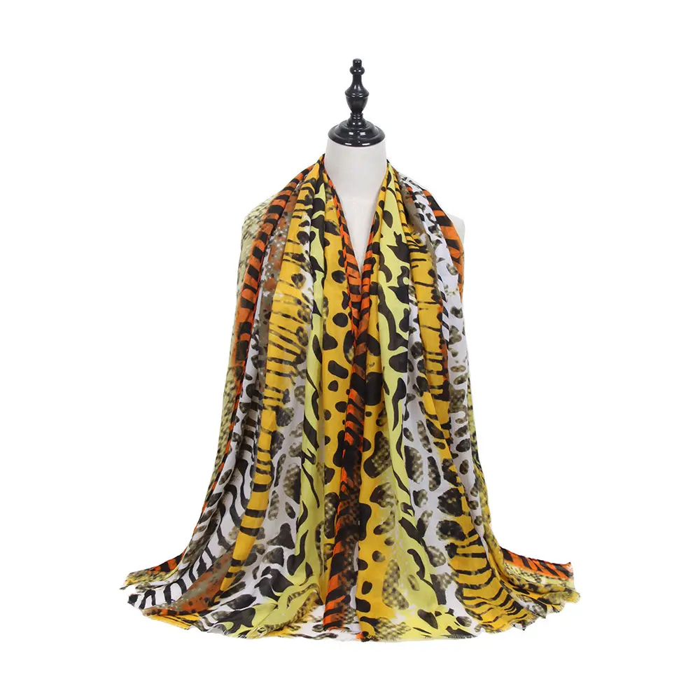 Écharpes de châle de protection solaire imprimées d'animaux léopard Écharpe oblongue de marque de luxe pour femmes Écharpe carrée
