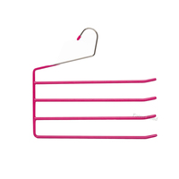 Cintres en métal à 4 niveaux avec revêtement en PVC Organisateur de placard solide et durable pour pantalons Jeans Écharpe Pantalon mou