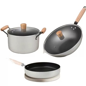 Juego de ollas antiadherentes de tres piezas para cocina, wok, sartén y olla para sopa, ideal como regalo de empresa, juego de ollas domésticas de espesor extra. - Product Image 1