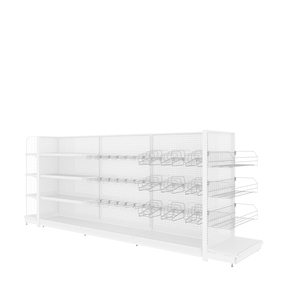 단면 디스플레이 랙 RZ 번호 <span class=keywords><strong>8</strong></span> # 벽형 금속 선반 편리한 식료품 점 신뢰할 수있는 품질을위한 패션 디자인 - Product Image 2