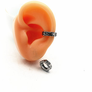 Yunnique Boucles d'oreilles à clipser en acier titane, motif géométrique, bijoux de fête, acier inoxydable 316, aucun perçage requis - Product Image 5
