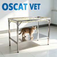 OSCAT Cadre de contention pour animaux de compagnie en acier inoxydable 304, support ouvert pour examen vétérinaire, équipement vétérinaire pour toilettage et examen de chiens et chats, salon de beauté pour animaux