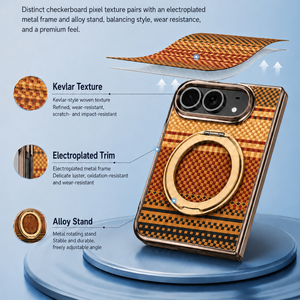 Étui de téléphone magnétique en fibre de carbone de luxe pour iPhone Duo avec protection à 360° °   Support de téléphone avec protection d'écran avant antichoc - Product Image 4