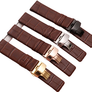 <span class=keywords><strong>Bracelet</strong></span> en <span class=keywords><strong>cuir</strong></span> confortable et durable à motif crocodile et bambou avec fermoir papillon intégral pour montres connectées - Product Image 1
