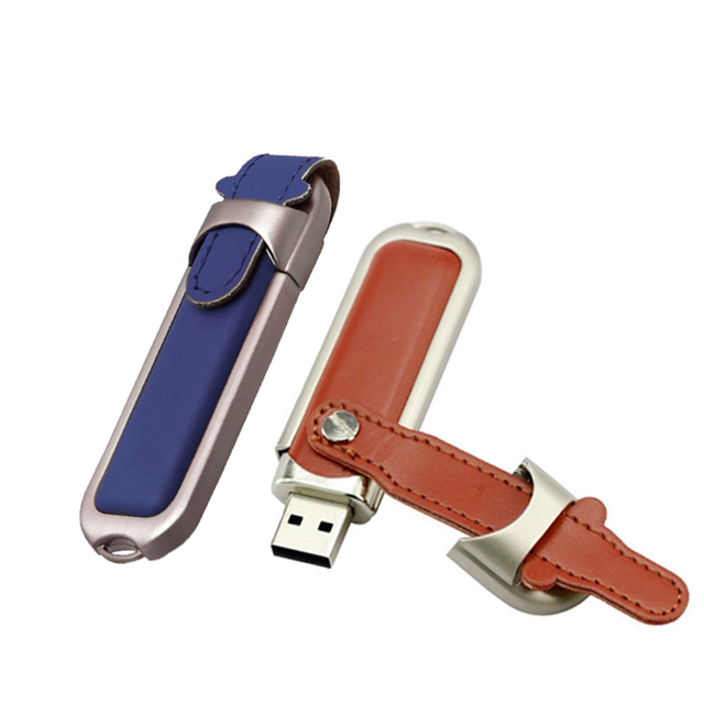 USB Promo Gift Custom Logo High Speed 32GB/64GB Factory Cheap Memory Disk Bulk Leather Stick USB Pendrive Custom USB Flash Drive