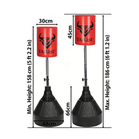 Sac de frappe réglable sur pied pour MMA, Muay Thai, Kickboxing, avec logo personnalisé, en cuir PU, base en PE, équipement de fitness pour la maison et la salle de sport