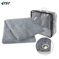 Tapis de sol pour auvent de camping-car en plastique HDPE souple réversible 3m*6m 240GSM, respirant, pour camping en plein air, bleu et gris