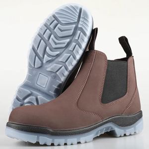 Hot Sell Nubuk Upper Fiberglas Toe Sicherheits schuhe Isolierung Tpu Außen sohle KEINE Spitze Chelsea Arbeits stiefel Sicherheit Israel - Product Image 2