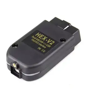 جهاز VAG HEX V2 لتشخيص أعطال السيارة مزود بواجهة USB مع إشارات VINs غير محدودة جهاز تشخيص أعطال السيارة ATMEGA162 OBD2 مزود بكابل سيارة