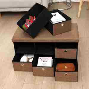 Le banc pliant pliable pouf comprend un repose-pieds à tiroir Cubby avec tiroirs - Product Image 2