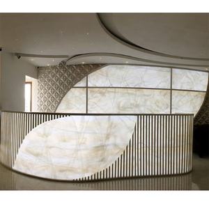 Saydam taş sahte <span class=keywords><strong>Alabaster</strong></span> levhalar için arkadan aydınlatmalı oniks topraklar yüzey mermer levhalar iç duvar dekorasyon - Product Image 2