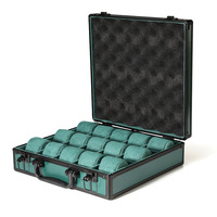 Boîte de rangement pour montres en aluminium à 15 emplacements, boîte de collection de montres, organisateur portable pour montres, valise pour collectionneur de montres, cadeau
