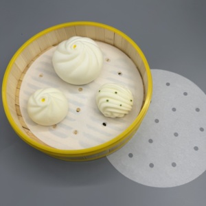 Papel de Hornear Redondo Perforado de Silicona, Resistente al Calor, Impermeable y Antiadherente para Cocinar Dim Sum y Dumplings - Product Image 6