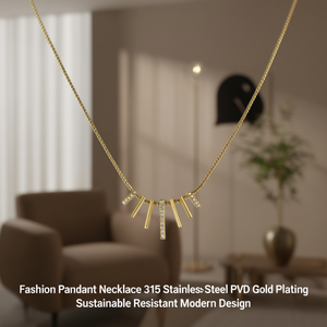 สร้อยคอจี้แฟชั่น สแตนเลส 316L ชุบทอง PVD ทนทาน ดีไซน์ทันสมัย - Product Image 3