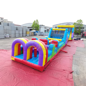 Structure gonflable d'extérieur pour enfants avec toboggan et parcours d'obstacles gonflable pour adultes - Product Image 1