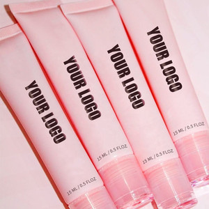 Bálsamo Labial 2 en 1 Cosmético Hidratante con Brillo Espejo, Etiqueta Privada, Color Rosa, No Pegajoso, de Larga Duración - Product Image 1