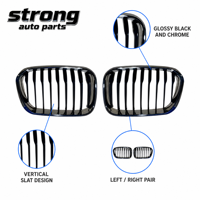 Calandre noire F20 LCI gauche et droite (paire) OE 51137371685 51137371686 de remplacement pour BMW Série 1