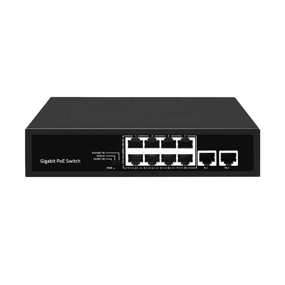 Хорошее качество, неуправляемый сетевой коммутатор 1000m с 8 портами Poe, 10 портов для камер