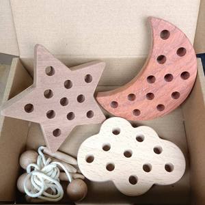 Activité Montessori, perles de laçage <span class=keywords><strong>en</strong></span> <span class=keywords><strong>bois</strong></span> classiques pour bébé et enfant, autres jouets éducatifs pour les tout-petits - Product Image 6