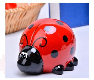 Gốm 3d Ladybug Shaped <span class=keywords><strong>Money</strong></span> Saving Box Kids Piggy Ngân Hàng Đồng Xu Để Bán - Product Image 6