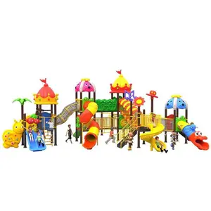 Parque de atracciones de plástico para niños comercial, juego escolar, juegos de juguetes, juegos de juegos para niños, equipo de juegos al aire libre con tobogán