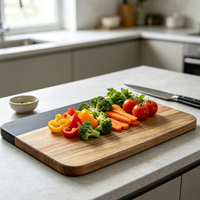 Plateau à fromage et charcuterie rectangulaire en bois et marbre, écologique, réutilisable et multifonctionnel